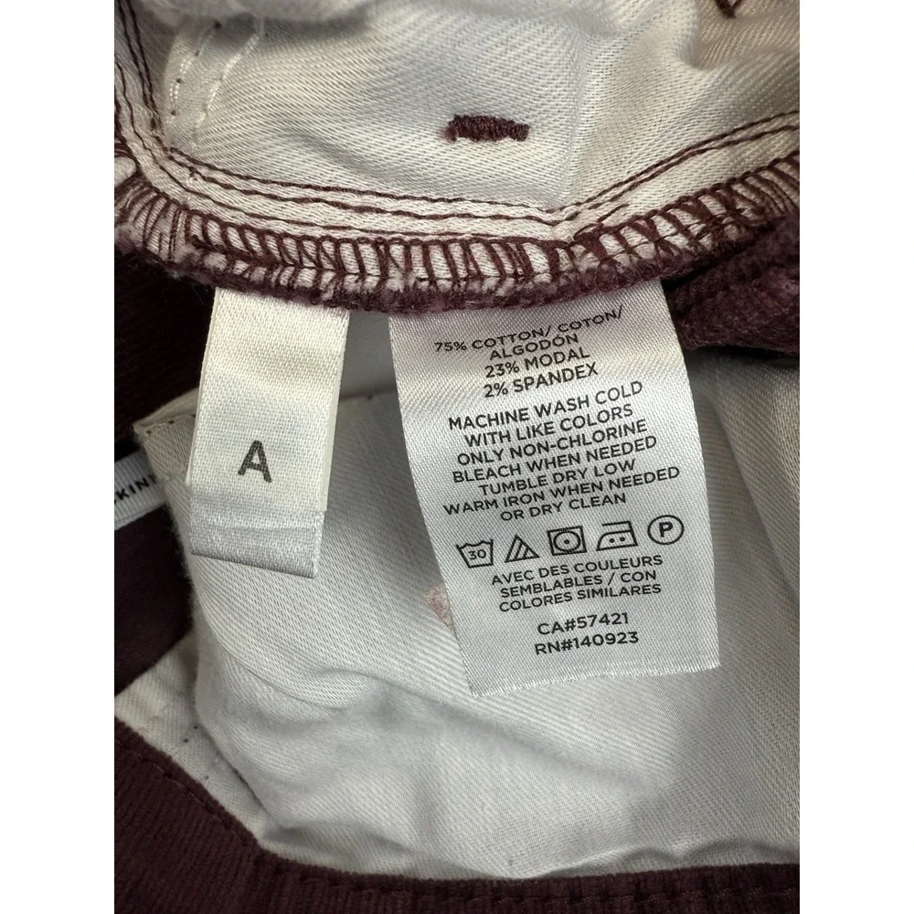Ann Taylor LOFT Pants Womens 14/32 Burgundy Corduroy High Rise Skinny Leg Casual
